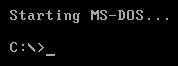 a command line of MS-DOS